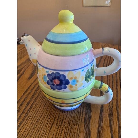 Bella Casa by Ganz Stackable Tea for One Set - Picture 2 of 4